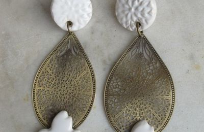 Longues Boucles d'oreilles aux Colombes