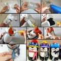 pingouins en bouteille plastique