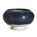 A blue-glazed pottery bowl, Tang dynasty (618-907)