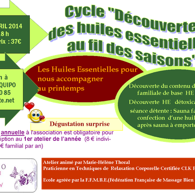 Prochain stage Huile Essentielle le samedi 5