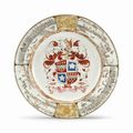 An armorial plate, circa 1735