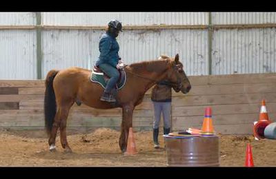 Elise remonte à cheval avec Nathan TANNE - Association Trott'Autrement