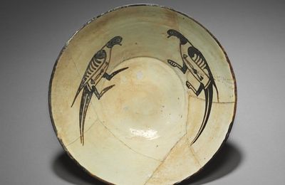 Bowl with Two Birds, Iran, Nishapur or Central Asia, Samarkand, Samanid Period, 10th century
