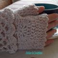 mitaines au crochet avec manchettes