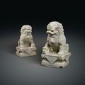 A monumental pair of marble Buddhist lions, Ming dynasty (1368-1644)
