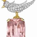 Schlumberger for Tiffany Co., A Kunzite, Diamond, and Ruby 'Bird on a Rock' Brooch