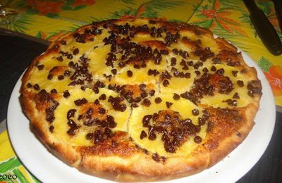 GÂTEAU A L'ANANAS,NOIX DE COCO,PEPITES DE CHOCOLAT