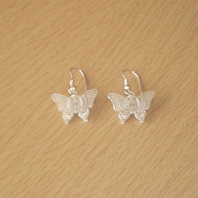boucles d'oreilles silver butterfly