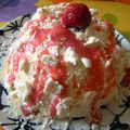 vacherin vanille au coulis de fraises