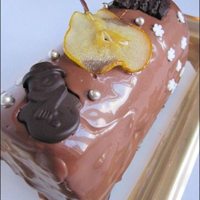 ¤¤¤BÛCHE TRUFFE BLANCHE AU CHOCOLAT ET AUX POIRES¤¤¤