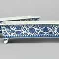 A pair of blue and white rectangular jardinières, Late Qing dynasty
