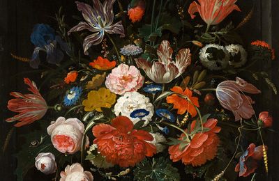 Abraham Mignon, Flowers in a Glass Vase, 1670