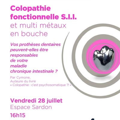 MA CONFERENCE aura lieu à CHATEL-GUYON, le vendredi 28 juillet 2017, à 16h15 à l’espace SARDON (parc thermal).