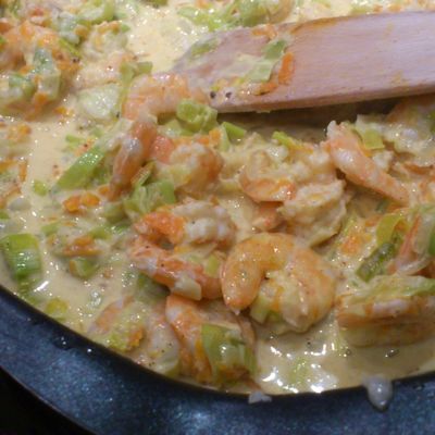 Petite poelée de crevettes au curry