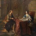 École française vers 1700, atelier de François de Troy. Nicolas de Malézieu enseignant l'astronomie à la duchesse du Maine