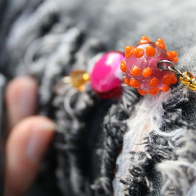 Strap pour portable : Perles de Verre, perles