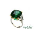 Joseph Gad. Beautiful 8.32 Cushion Minor Oil Colombian Emerald Ring