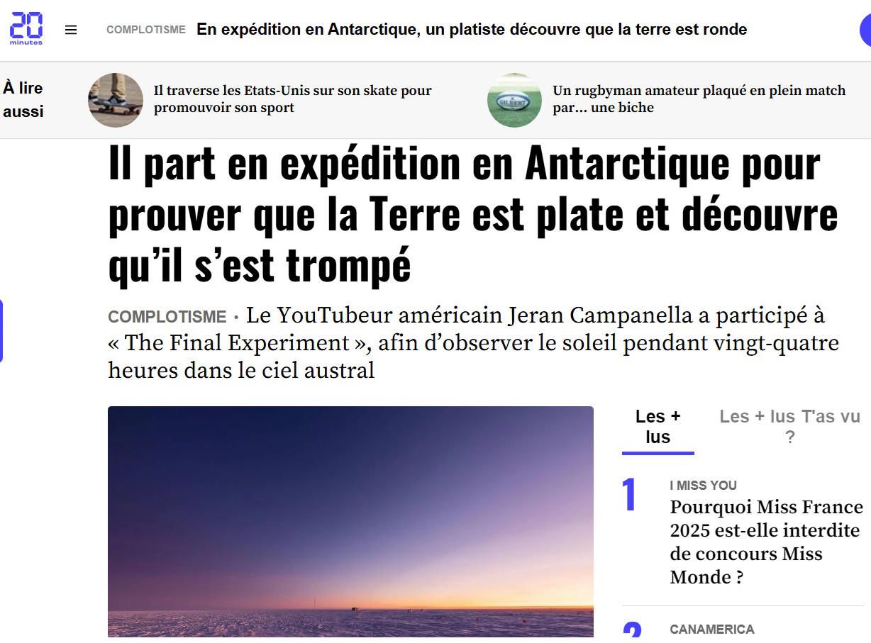 La Terre plate, tu l'aimes ou tu la quittes