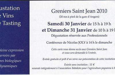 Dégustations Greniers Saint-Jean 2010.