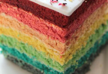 RAINBOW CAKE OU GÂTEAU ARC-EN-CIEL 