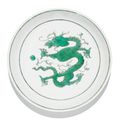 A green and white dragon dish, Kangxi mark and period (1662-1722)