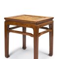A huanghuali waisted corner-leg stool, fangdeng, 17th-18th century