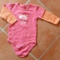 Body Ml Manches Longues - 9 Mois - Rose Et Orange 