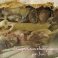 Lasagnes de champigons au jambon