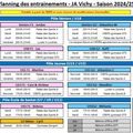 Planning des entraînements