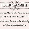 Decouvrez la nouvelle boutique Histoire de famille