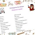 Les consignes de classe, le Classroom English