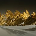 Sixteen hellenistic gold laurel leaf hair ornaments. Ca. 2nd-1st Century BC