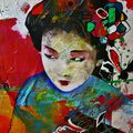 " Soul Geisha " (90X90 cm / mixed media on canvas)