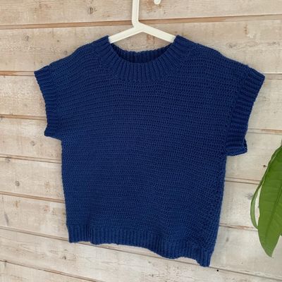 Pull sans manches au crochet / laine partner de phildar