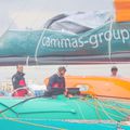 Le skipper Franck Cammas et son "Groupama 3" en escale ... à Yasmine Hammamet. 