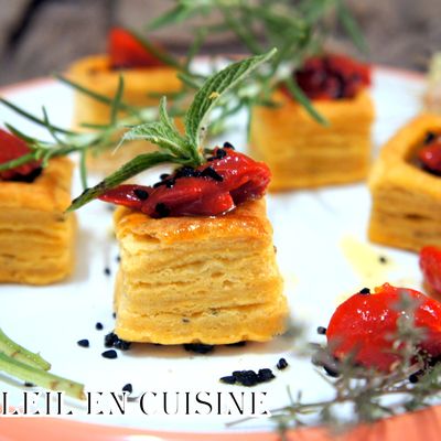 Mini bouchées feuilletées aux poivrons