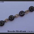Bracelet Rivoli noir serti  "Etoile du sud"
