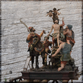 Groupe processionnel baroque en bois sculpté