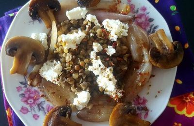 SALADE LENTILLES-ÉCHALOTES-CHÈVRE FRAIS