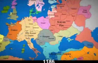 - Regarder 1000 ans de changement des frontières européennes [vidéo 3mn] 