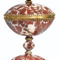 Grande coupe couverte sur pied en jaspe fleuri montée en vermeil, Allemagne, vers 1640, entourage de Hans Kobenhaupt