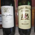 Terrasses du Larzac : Mas Jullien : Lous Rougeos 2016, Margaux : Malescot Saint Exupéry 2009