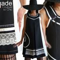 Un Printemps 2014 qui s'annonce Chic Couture : une robe bicolore Noire & Blanche à dentelle fine et de Style Asymétrique !