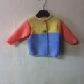 GILET point mousse taille 12/18 mois sur commande