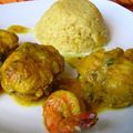 Lotte et gambas, façon Curry & OGM, j'en veux pas !!