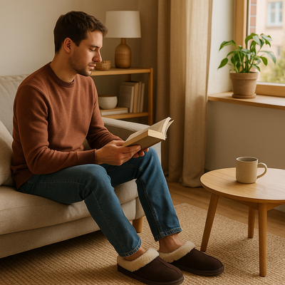 chausson homme pour garder les pieds au chaud