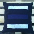 Housse de coussin en lin noir C2