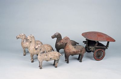Five horses pulling chariot, Western Han dynasty (206 BCE–9 CE)