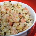 Fregola en risotto anisé et citronné aux crevettes