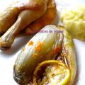 Coquelet au lait et au citron, endives à l’orange et purée de pommes de terre